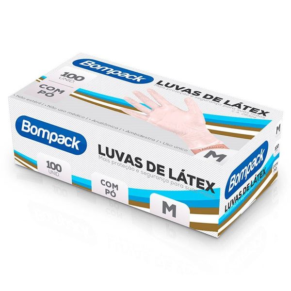 Luvas De Látex Bompack M Com 100 Unidades