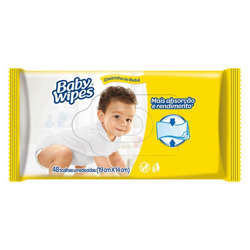 Lenço Umedecido Huggies Baby Wipes Com 48 Unidades