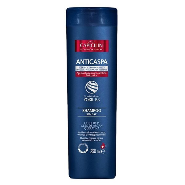 Shampoo Capicilin Anticaspa Todos Os Tipos De Cabelos 250ml