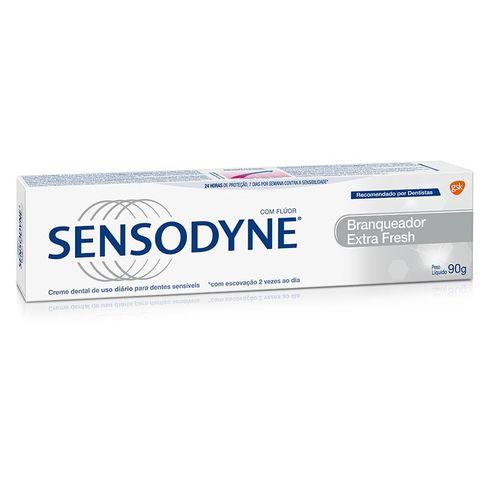 creme dental sensodyne branqueador extra fresh 90g