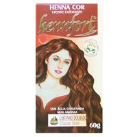 Tintura Creme Henna Hennfort Castanho Dourado 60ml