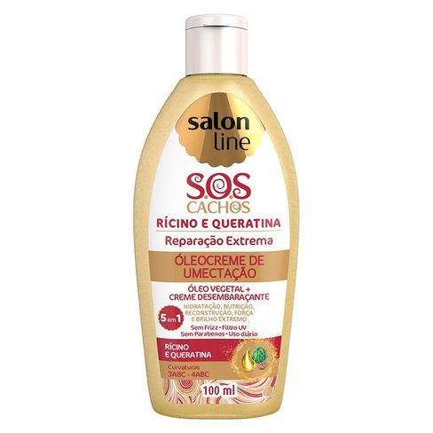Oleocreme Umectacao Salon Line Sos Cachos Ricino E Queratina 100ml