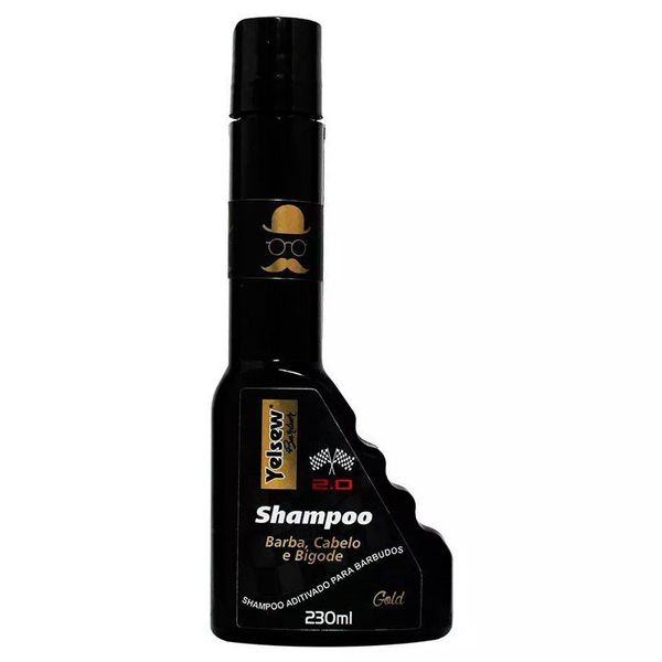 Shampoo Yelsew Barber 3 Em 1 Barba Cabelo, E Bigode Gold 230ml