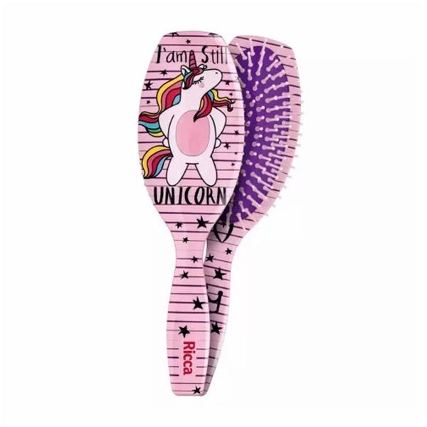 Escova De Cabelo Ricca Unicórnio Oval - 2418