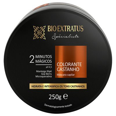 Máscara Colorante Bio Extratus 2 Minutos Mágicos - Castanho 250g