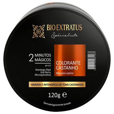 Máscara Colorante Bio Extratus 2 Minutos Mágicos - Castanho 120g