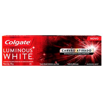 Creme Dental Colgate Luminous White Carvão Ativado 70g