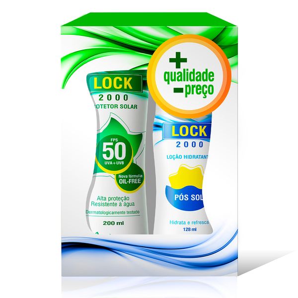 Kit Protetor Solar Lock FPS50 - 200ml + Pós Sol Lock 2000 - 128ml
