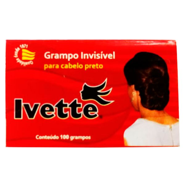 Grampo Invisivel Para Cabelo Ivette Preto Com 100 Unidades