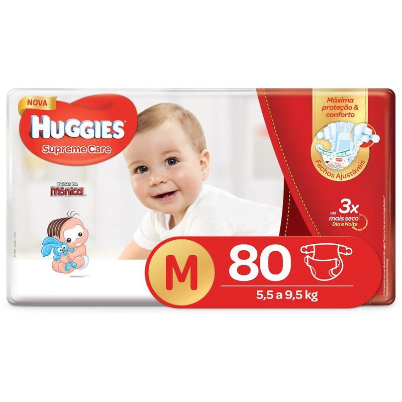 Fralda HUGGIES Turma Da Mônica Supreme Care Hiper M 80 ...