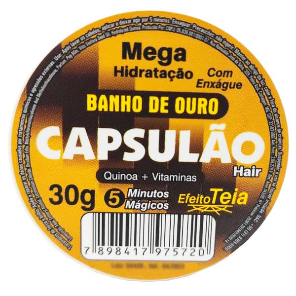Capsulão Hidratação Capilar Banho De Ouro 30g