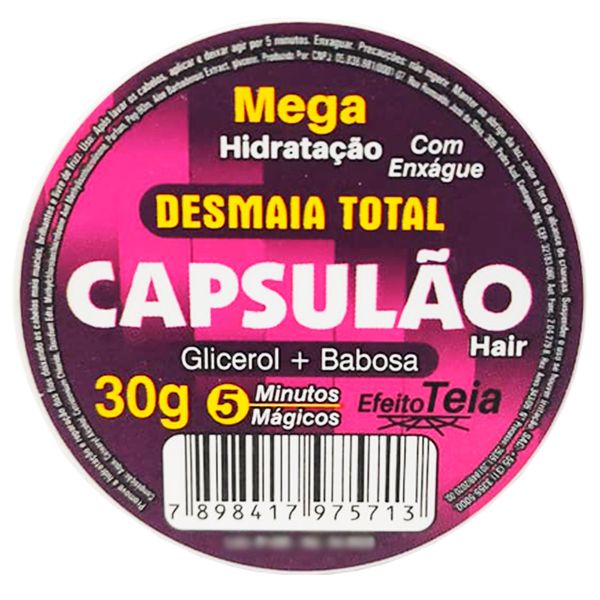 Capsulão Hidratação Capilar Desmaia Total Glicerol + Babosa 30g