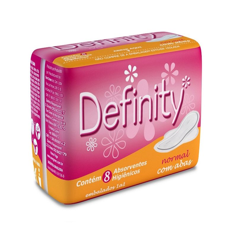 Absorvente Definity Com Abas - 8 Unidades - Lojas Rede