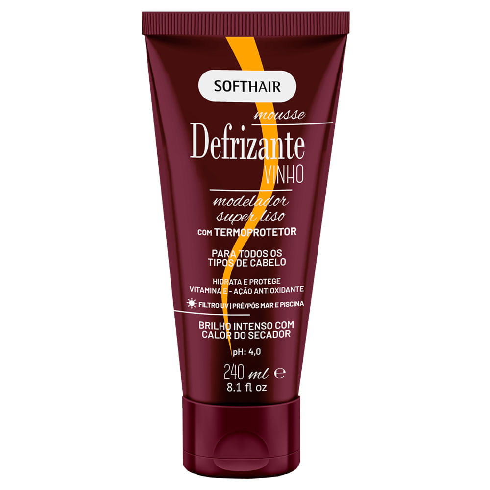 Defrizante Soft Hair Vinho Termo Protetor 240ml