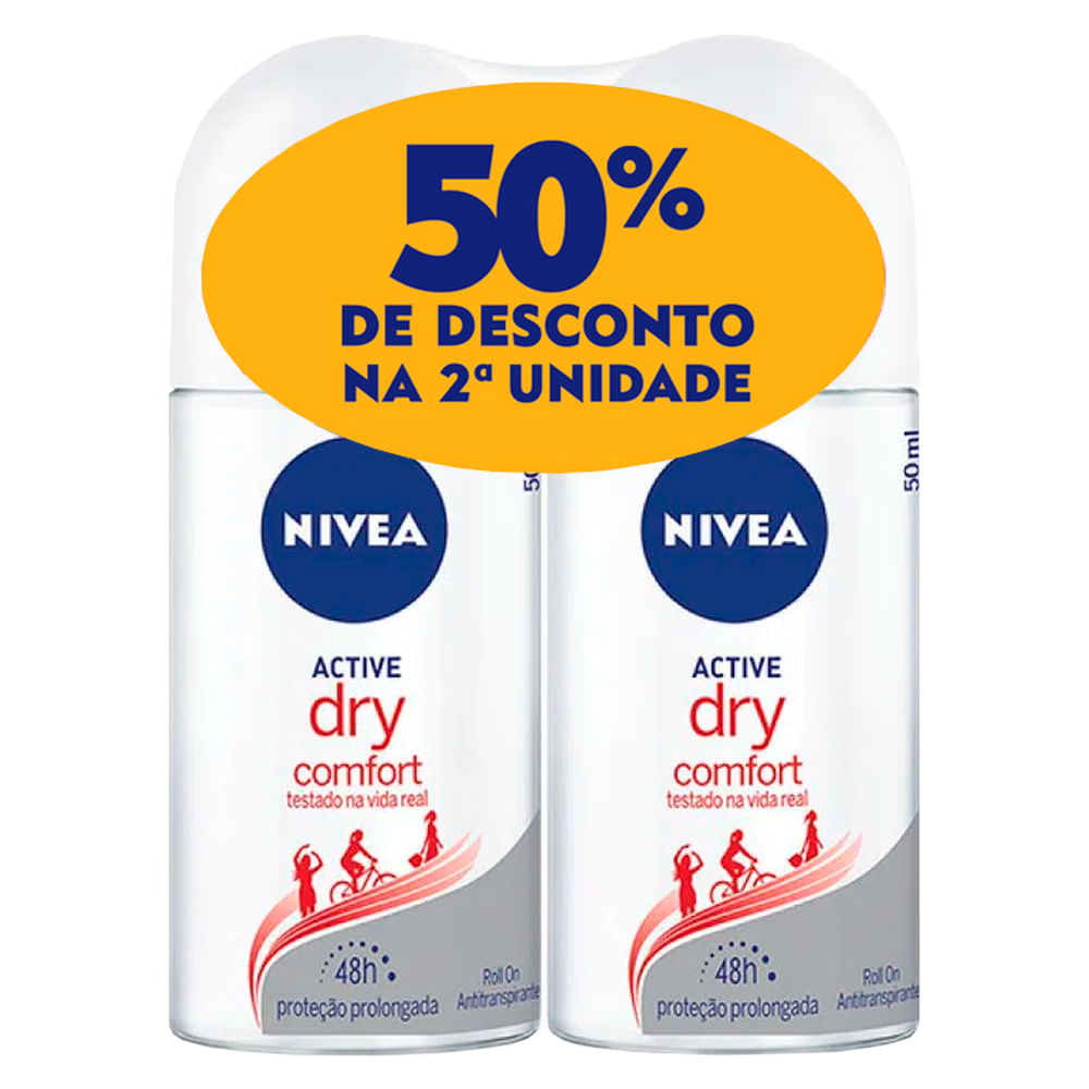 Desodorante Roll On Nivea Dry Feminino 2 Unidades