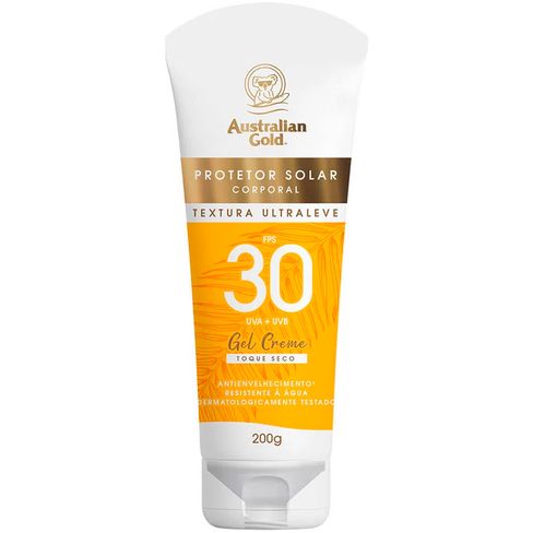 Protetor Solar Corporal Gel Creme Australian Gold Toque Seco FPS30 200g