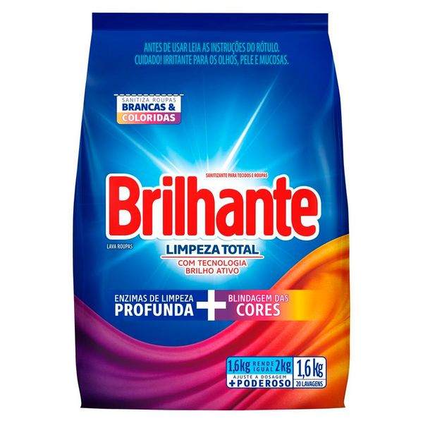Sabão Em Pó Limpeza Total Refil Brilhante 1,6kg