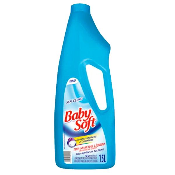 Alvejante Liquido Tira Manchas Baby Soft Sem Cloro 1,5 Litros