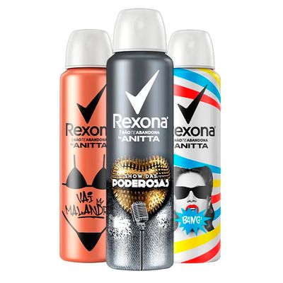 Kit Desodorante Rexona Aerosol By Anitta - 3 Unidades