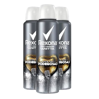 Kit Desodorante Rexona Aerosol By Anitta Show Das Poderosas 150ml - 3 Unidades