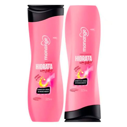 Kit Shampoo e Condicionador Monange Hidrata Com Poder 325ml