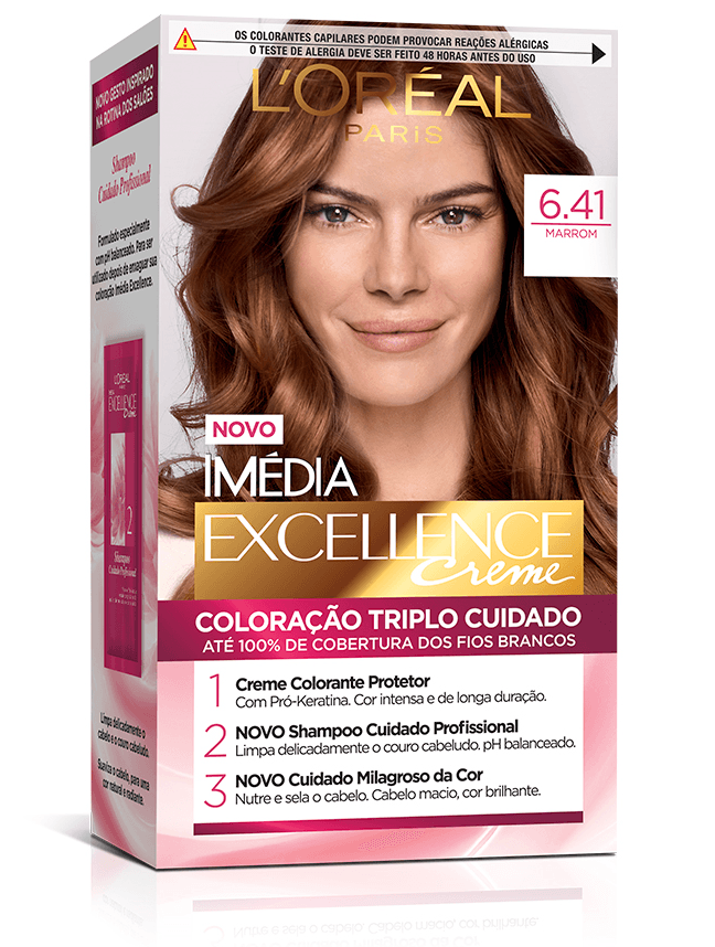 Kit Tintura Imédia Excellence L'Oréal Marrom 6.41