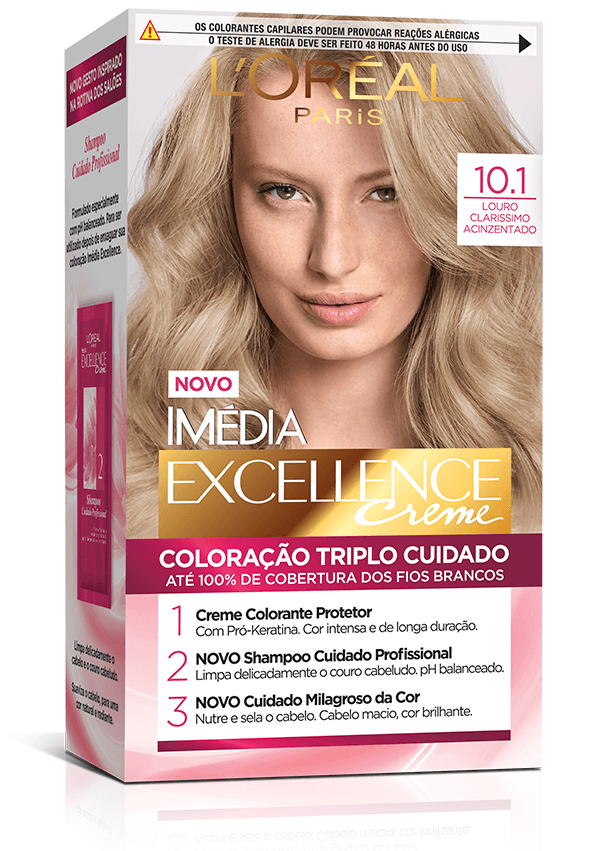 Kit Tintura Imédia Excellence Louro Claríssimo Acinzentado 10.1
