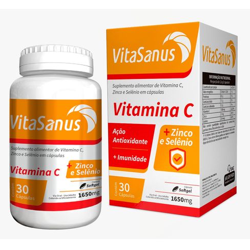 Suplemento Alimentar Vitasanus Vitamina C + Zinco 30 Capsulas Softgel