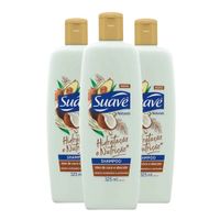 Kit Shampoo Suave Naturals Hidratação E Nutrição 325ml - 3 Unidades