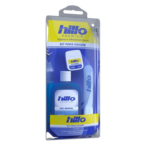 Kit Viagem Hillo Escova Dental + Gel Dental + Fio Dental