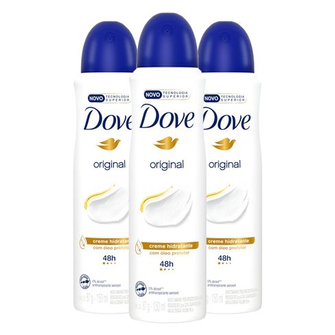 Kit Desodorante Dove Aerosol Original 89g - 3 Unidades