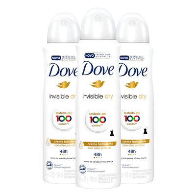 Kit Desodorante Aerosol Dove Invisible Dry - 3 Unidades