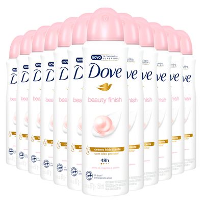 Kit Desodorante Aerosol Dove Beauty Finish 150ml/89g - 12 Unidades