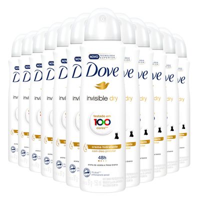 Kit Desodorante Aerosol Dove Invisible Dry - 12 Unidades