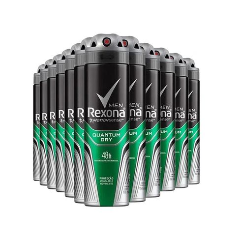 Kit Desodorante Aerosol Rexona Quantum 150ml - 12 Unidades