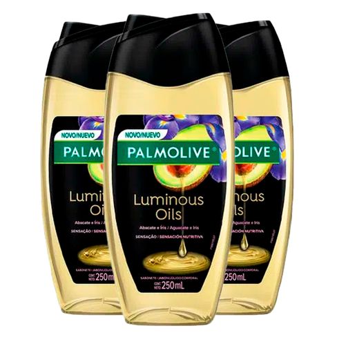 Kit Sabonete Líquido Palmolive Oil Abacate E íris 250ml - 3 Unidades