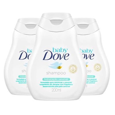 Kit Shampoo Baby Dove Hidratação Sensível 200ml - 3 Unidades