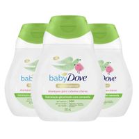Kit Shampoo Baby Dove Cabelos Claros 200ml - 3 Unidades