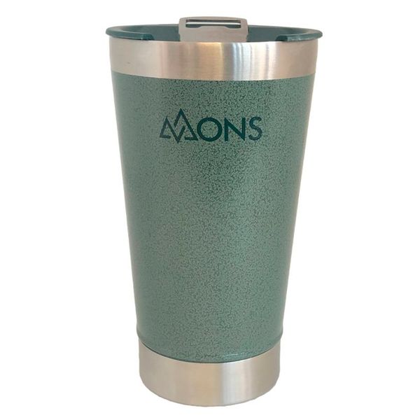 Copo Térmico Inox Mons Sports Com Tampa Verde 473ml