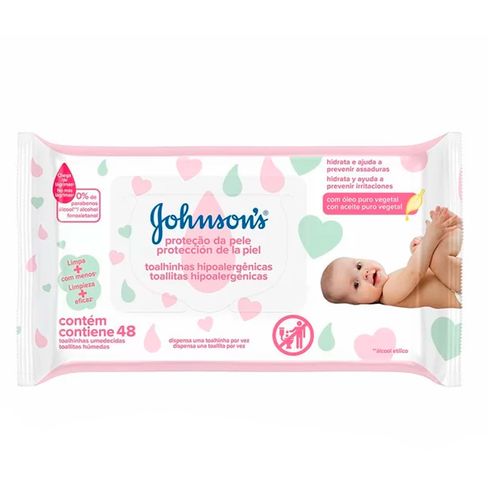 Lenço Umedecido Johnson's Baby Extra Cuidado 48 Unidades