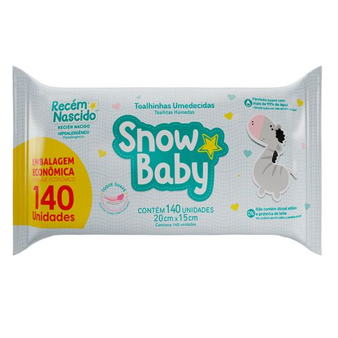 Lenço Umedecido Snow Baby Recém Nascido 140 Unidades