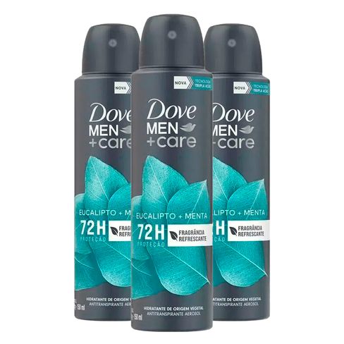 Kit Desodorante Aerosol Dove Men Eucalipto 150ml - 3 Unidades