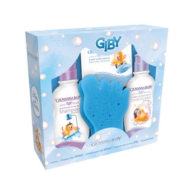 Kit Infantil Giovana Baby Giby Azul Shampoo + Condicionador + Sabonete Em Barra