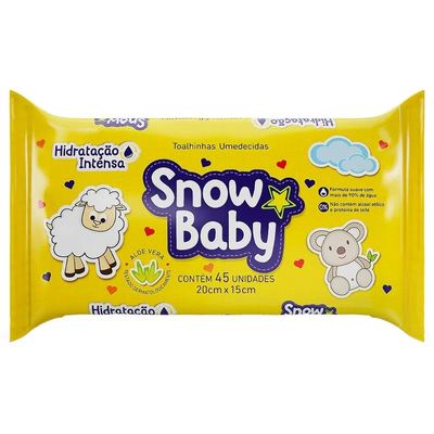 Toalha Umedecida Snow Baby Hidratação Intensa - 45 Unidades