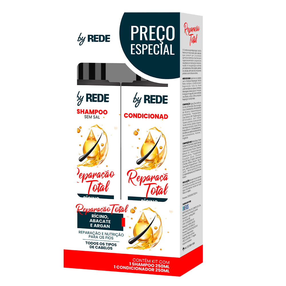 Kit Shampoo + Condicionador By Rede Reparação Total 250ml