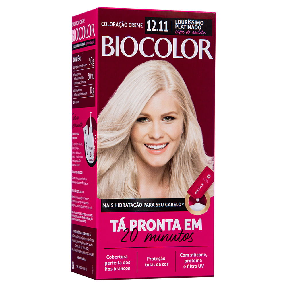 Mini Kit Tintura Creme Biocolor Louríssimo Platinado 12.11