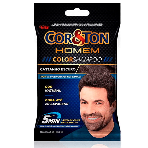 Shampoo Tonalizante Cor & Ton Homem Castanho Escuro 3.0