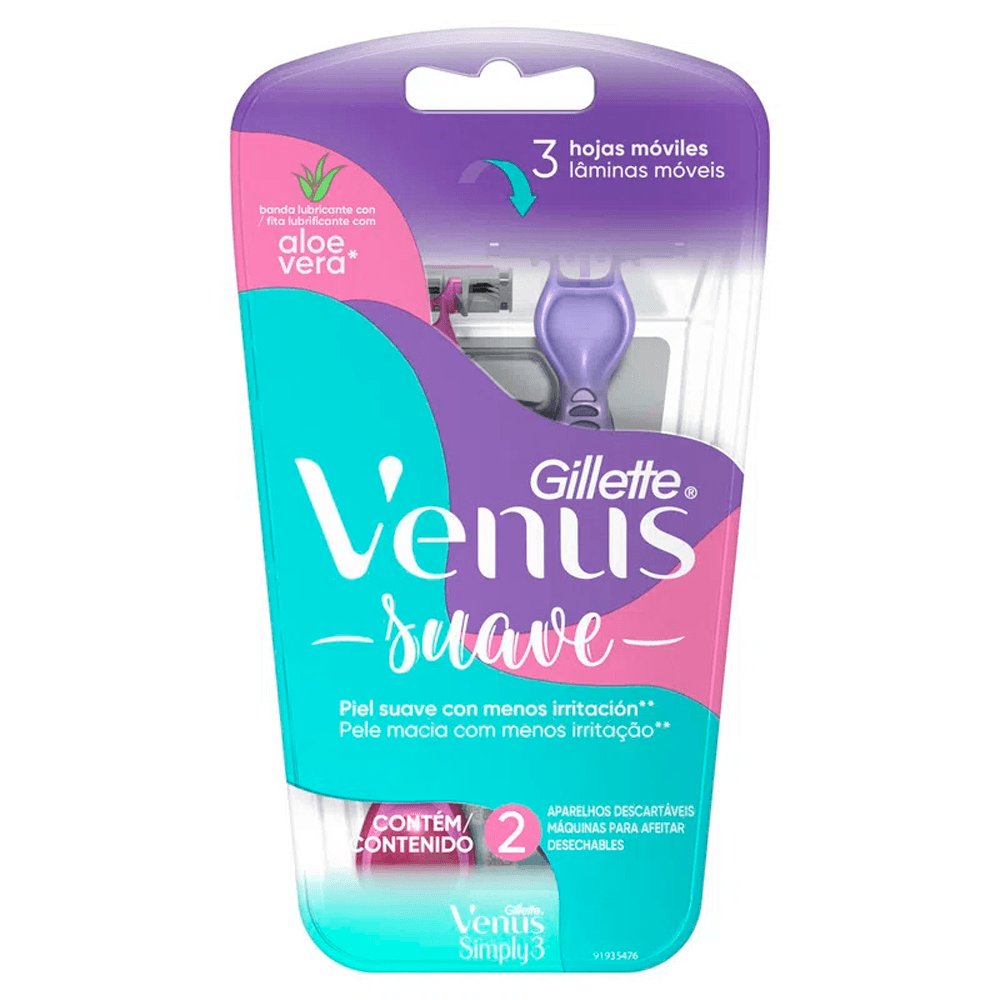 Aparelho De Depilar Gillette Simply Vênus 3 Com 2 Unidades