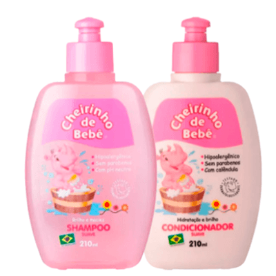 Kit Shampoo + Condicionador Cheirinho Bebê Rosa 210ml