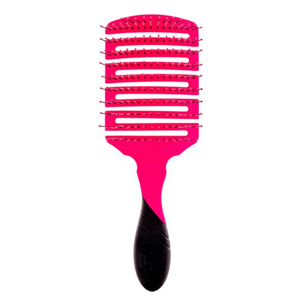 Escova De Cabelo Wet Brush Quadrada Flex Dry Rosa Cabo Emborrachado